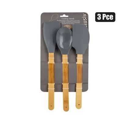 Kitchen-tool-set 3pce silicone/wdn xclus