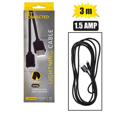 Usb cable lightning 1.5 amp- 3m