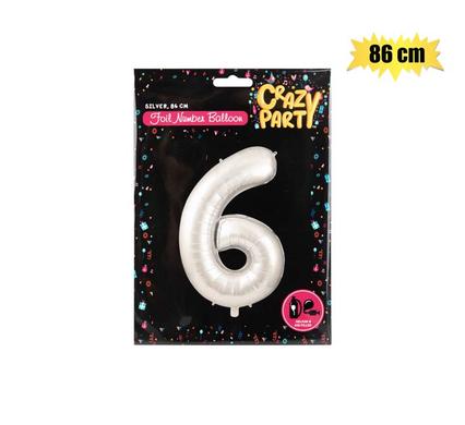 Balloon helium foil silver 6 86cm f-03