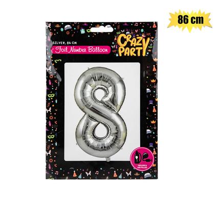 Balloon helium foil silver 8 86cm f-03