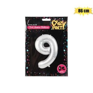 Balloon helium foil silver 9 86cm f-03