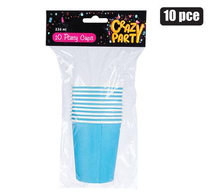 Party cups l/blue 10pc