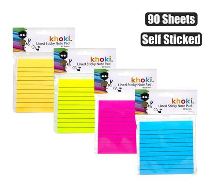 Note-pad self-stick ruled 90 sheets