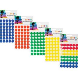 Labels self adhesive round asstd colours