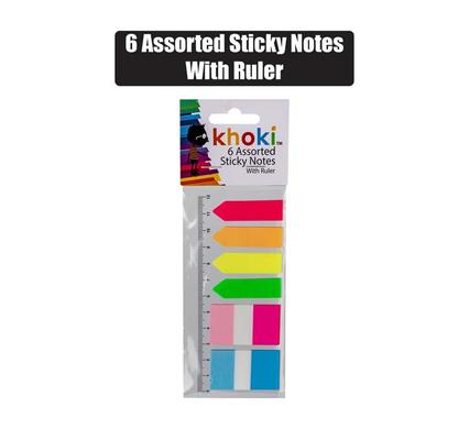 Note-pad self-stick arrow/flap & ruler