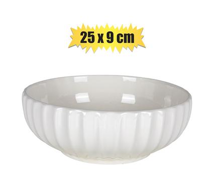 Oven dish 25x9cm ceramic round fluted