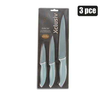 Knife-set 3pc coated blade+2-tone handle