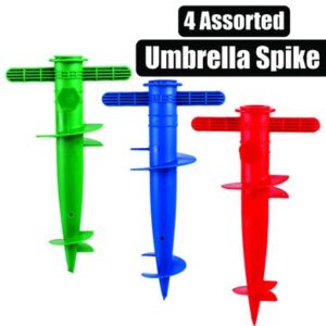 Umbrella beach spike screw-in asstd