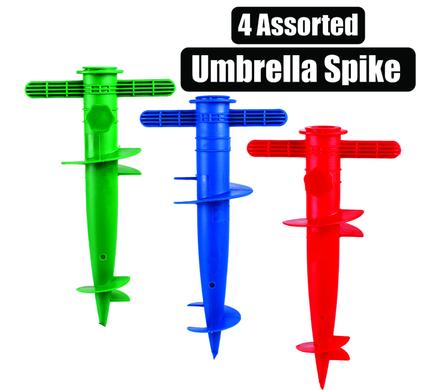 Umbrella beach spike screw-in asstd