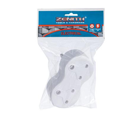 Plug-adaptor 2x16a+safe-shut wavy zenith