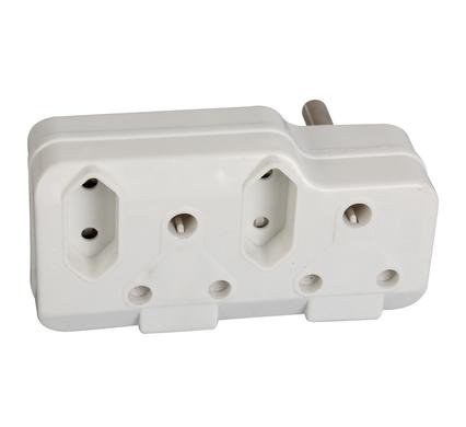 Plug-adaptor 2x16amp 2x5amp bulk