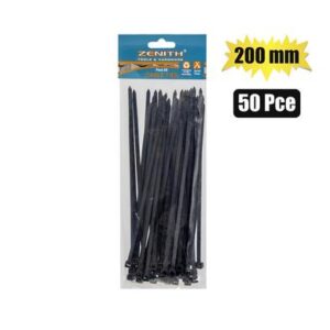 Cable-ties 4.8x200mm black 50's zenith