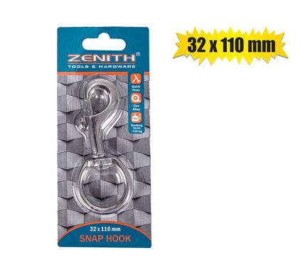 Snap-hook+swivel cp 32x110mm