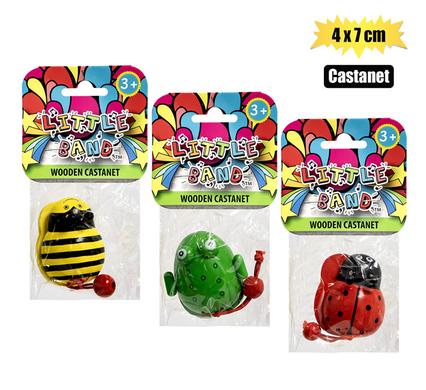 Musical wood castanet novelty 4x7cm