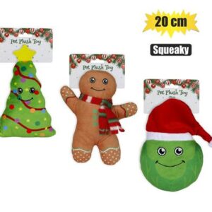 Xmas pet plush toy asstd 20cm