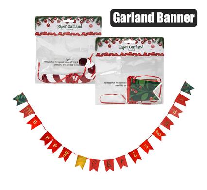 Xmas garland paper banner asstd
