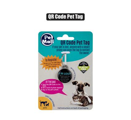 Pet identification tag qr coded
