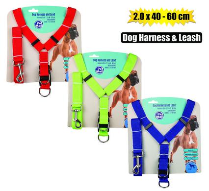 Pet dog harness + lead 2.5x40-60cm