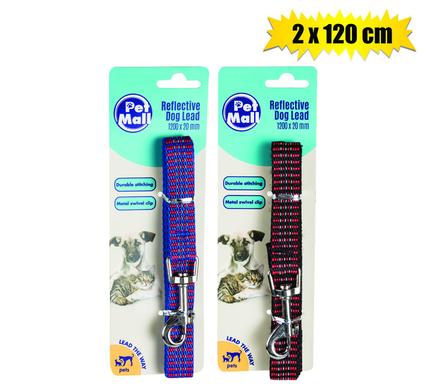 Pet dog-lead reflective 2x120cm