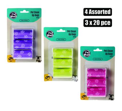 Pet dog clean-up bags refill 3x20's