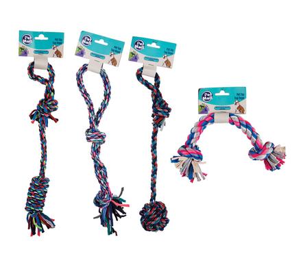 Pet dog toy tug-rope asstd