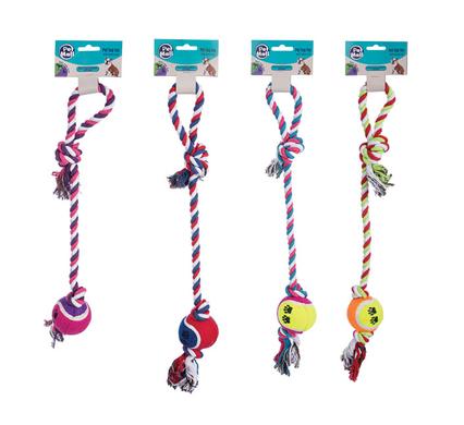 Pet dog toy tug-a-ball tennis