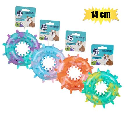 Pet dog toy ring tpr spiked 14cm