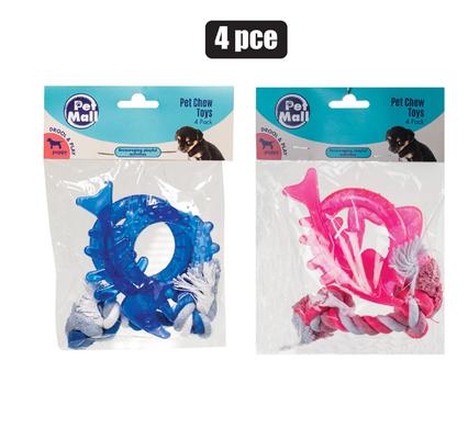 Pet toy puppy chews asstd pk-4