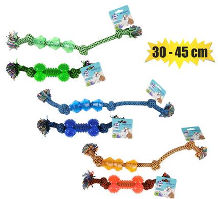 Pet dog toy rope and tpr asstd 30-45cm