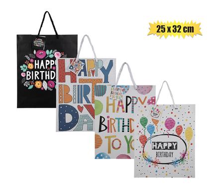 Gift-bag paper lrg 25x32cm birthday