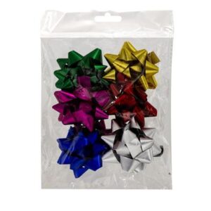 Gift-bow chrome asstd colours 8cm