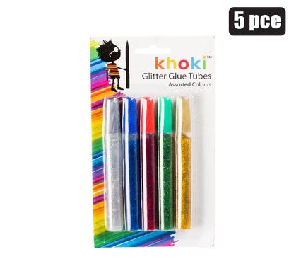 Glitter glue 5pce 11cm asstd-cols