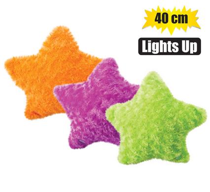 Plush b/o light up star 40cm asstd