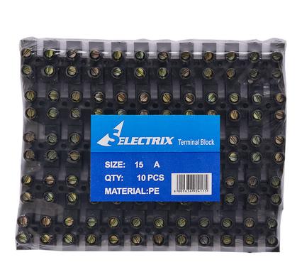 Strip-connect 15amp 12-way black bulk