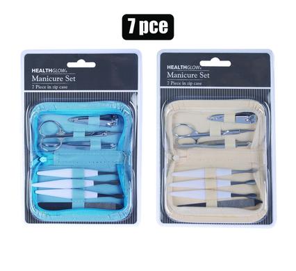 Nail manicure set 7pc+bag blister h/glow