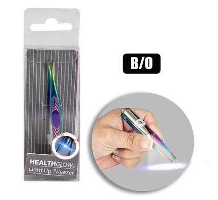 Tweezer stainless steel w/led light b/o