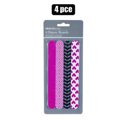 Nail file emery 4pce h/glow