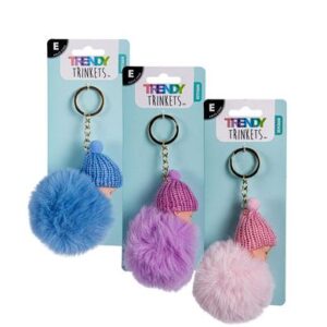 Keychain faux fur baby asstd-colours