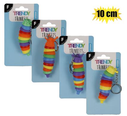 Keychain sensory wriggle slug rainbow