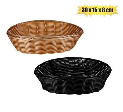 Woven plastic basket 23x15x6cm