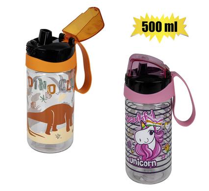 Water bottle 500ml shark/dino asstd