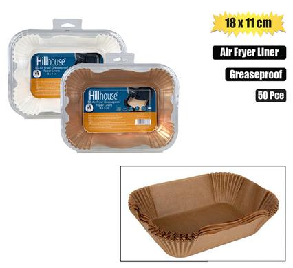 Air fryer liners 18x11x6cm rect 50pc