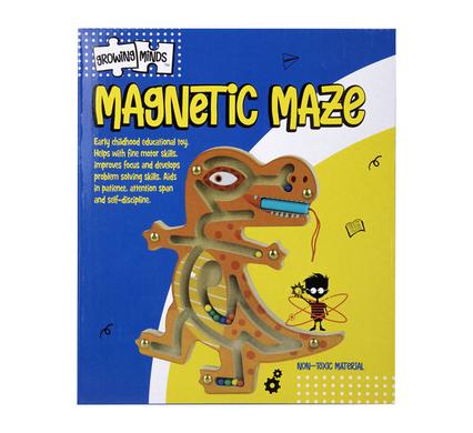 Edu wood magnetic maze dino design