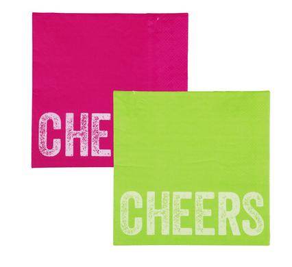 Serviettes 2ply 33cm 20pc cheers