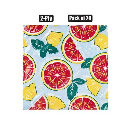 Serviettes 2ply 33cm 20pc fruit